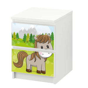 Möbelfolie IKEA Malm Pferd – niedliches Baby-Pferd für Kinderzimmer - Sunnywall - Individualität trifft Design