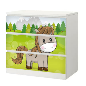 Möbelfolie IKEA Malm Pferd – niedliches Baby-Pferd für Kinderzimmer - Sunnywall - Individualität trifft Design