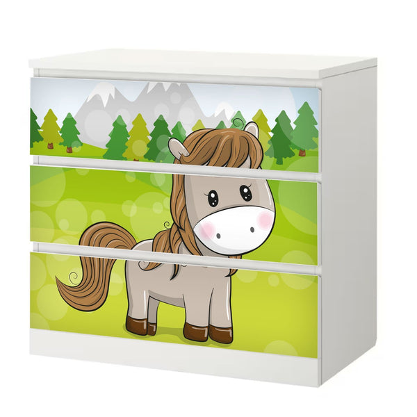 Möbelfolie IKEA Malm Pferd – niedliches Baby-Pferd für Kinderzimmer - Sunnywall - Individualität trifft Design