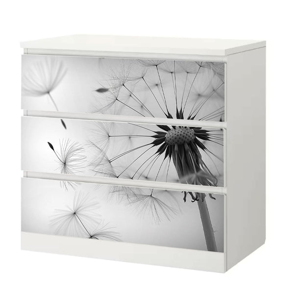 Möbelfolie IKEA Malm Pusteblume – helles Design mit Leichtigkeit & Eleganz - Sunnywall - Individualität trifft Design