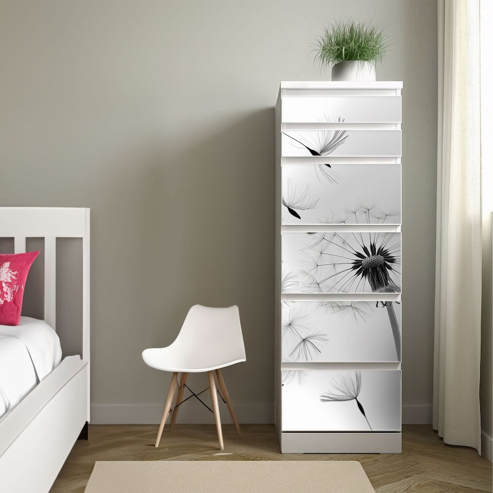 Möbelfolie IKEA Malm Pusteblume – helles Design mit Leichtigkeit & Eleganz - Sunnywall - Individualität trifft Design