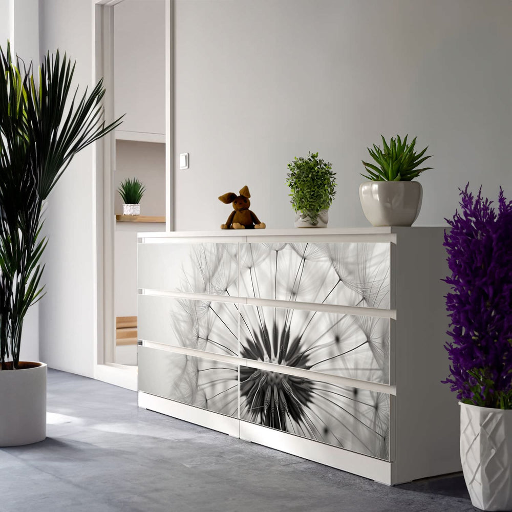 Möbelfolie IKEA Malm Pusteblume – helles Design mit Leichtigkeit & Eleganz - Sunnywall - Individualität trifft Design