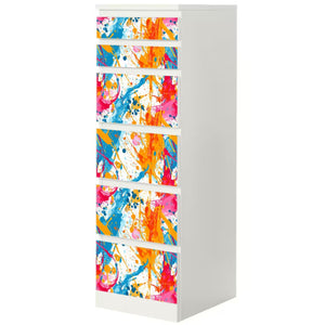 Möbelfolie IKEA Malm Splash – bunte Farbklekse für kreative Kinderzimmer - Sunnywall - Individualität trifft Design