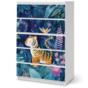 Möbelfolie IKEA Malm Tiger – farbenfrohes Dschungelmotiv fürs Kinderzimmer - Sunnywall - Individualität trifft Design