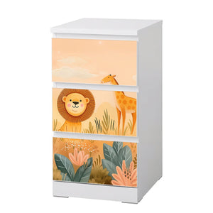 Möbelfolie passend für IKEA Malm Kommode Löwe Schrankfolie - Sunnywall - Individualität trifft Design