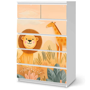 Möbelfolie passend für IKEA Malm Kommode Löwe Schrankfolie - Sunnywall - Individualität trifft Design