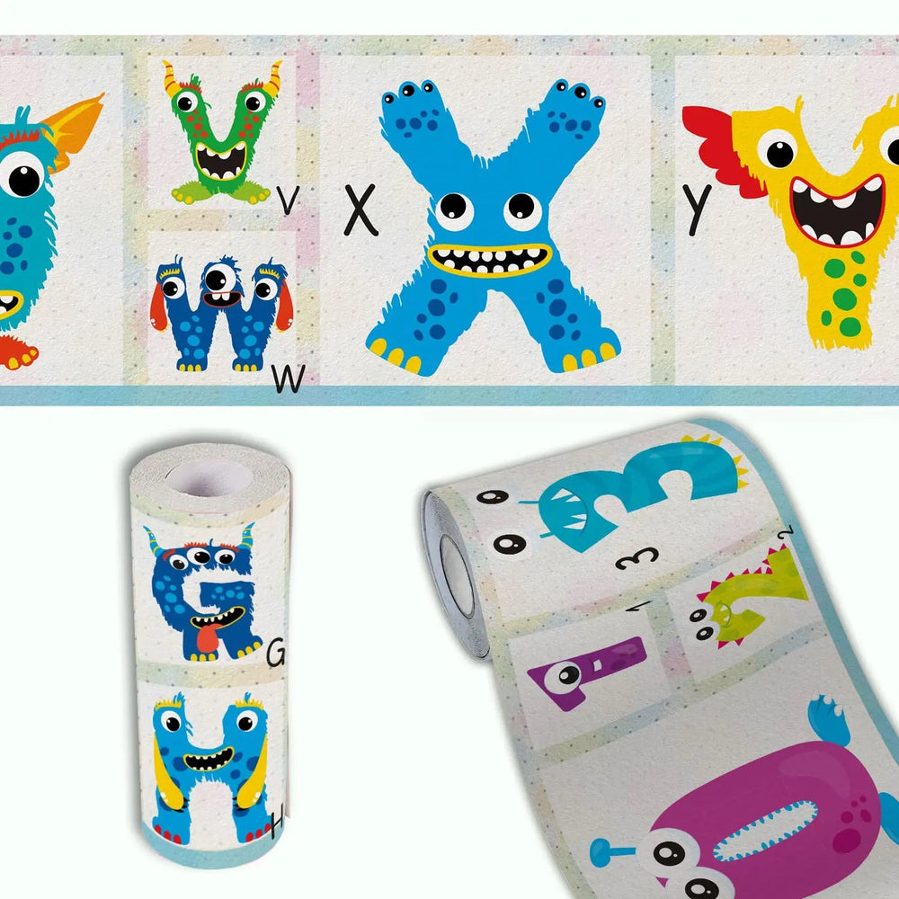 Monster ABC 123 Bordüre Vliestapete Kinderzimmer - Sunnywall - Individualität trifft Design