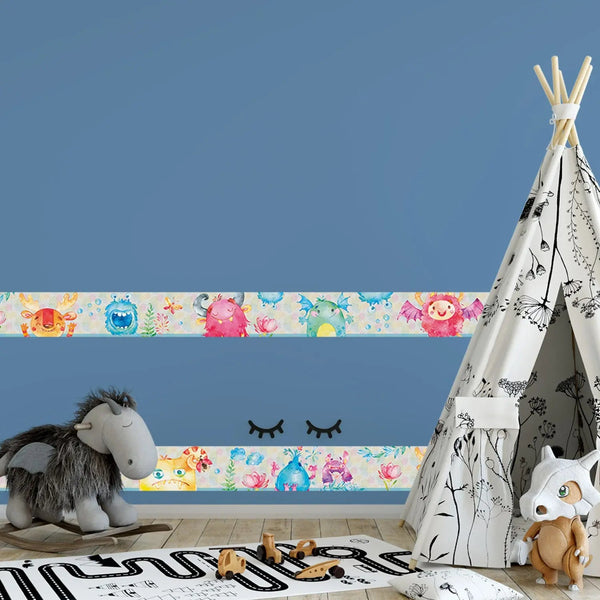 Monster Bordüre Vliestapetenbordüre Kinderzimmer - Sunnywall - Individualität trifft Design