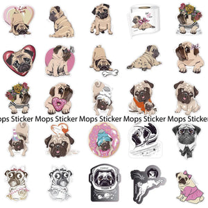 Mops Sticker Aufkleber Set - Sunnywall - Individualität trifft Design