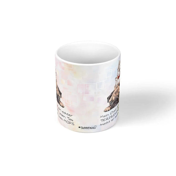 Mops Tasse Chef Spruch für Büro mit lustigem Motiv - Sunnywall - Individualität trifft Design