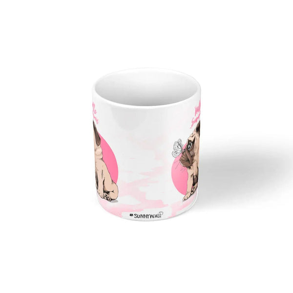 Mops Tasse Sommer mit Schmetterling Motiv - Sunnywall - Individualität trifft Design