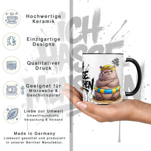 Nilpferd Tasse „Ich hasse Menschen“ – Lustige Kaffeetasse - Sunnywall - Individualität trifft Design