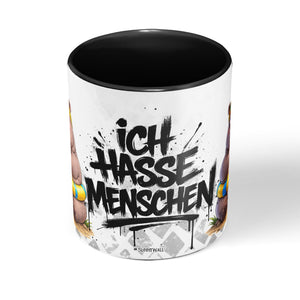 Nilpferd Tasse „Ich hasse Menschen“ – Lustige Kaffeetasse - Sunnywall - Individualität trifft Design