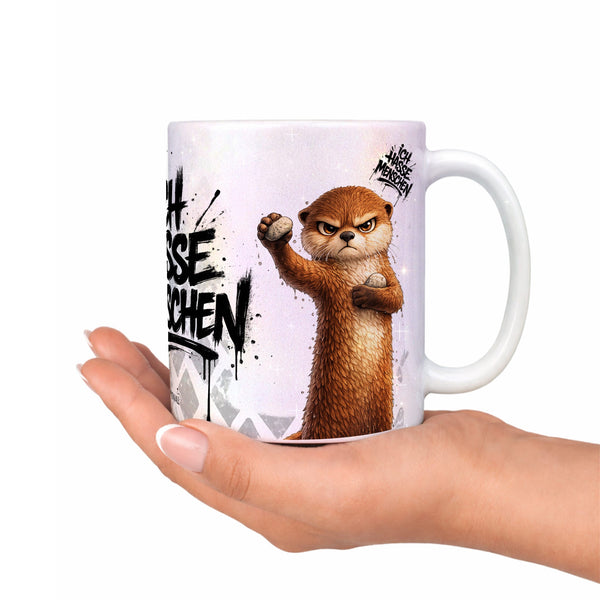 Otter Tasse „Ich hasse Menschen“ – Lustige Kaffeetasse - Sunnywall - Individualität trifft Design