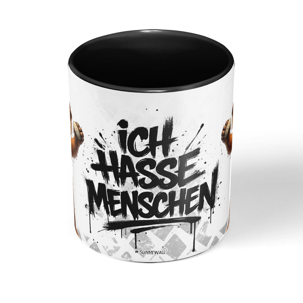 Otter Tasse „Ich hasse Menschen“ – Lustige Kaffeetasse - Sunnywall - Individualität trifft Design