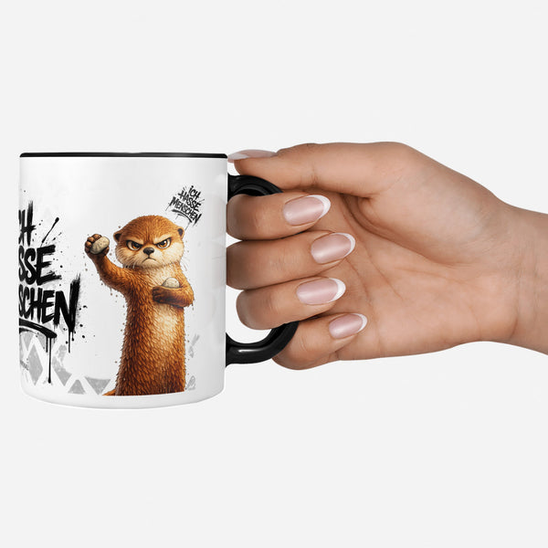 Otter Tasse „Ich hasse Menschen“ – Lustige Kaffeetasse - Sunnywall - Individualität trifft Design
