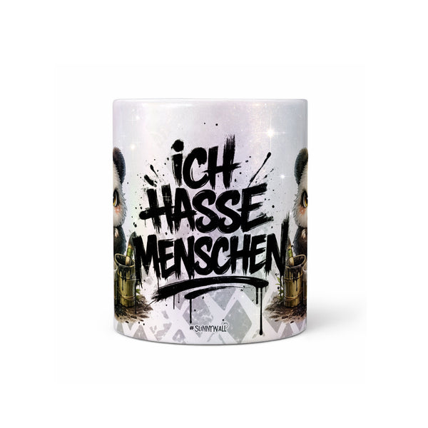 Panda Tasse „Ich hasse Menschen“ – Lustige Kaffeetasse - Sunnywall - Individualität trifft Design