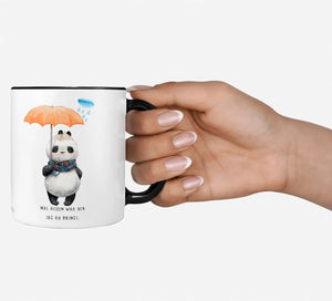 Panda Tasse Mal sehen was der Tag bringt Kaffeetasse mit Schirm - Sunnywall - Individualität trifft Design
