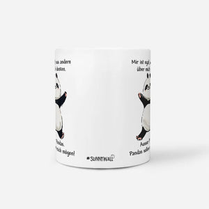 Panda Tasse Mir ist egal Spruch Kaffeetasse – Sunnywall Keramiktasse beidseitig bedruckt - Sunnywall - Individualität trifft Design