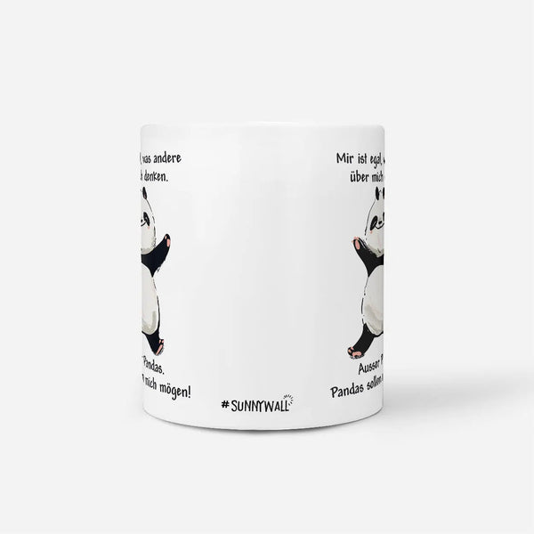 Panda Tasse Mir ist egal Spruch Kaffeetasse – Sunnywall Keramiktasse beidseitig bedruckt - Sunnywall - Individualität trifft Design