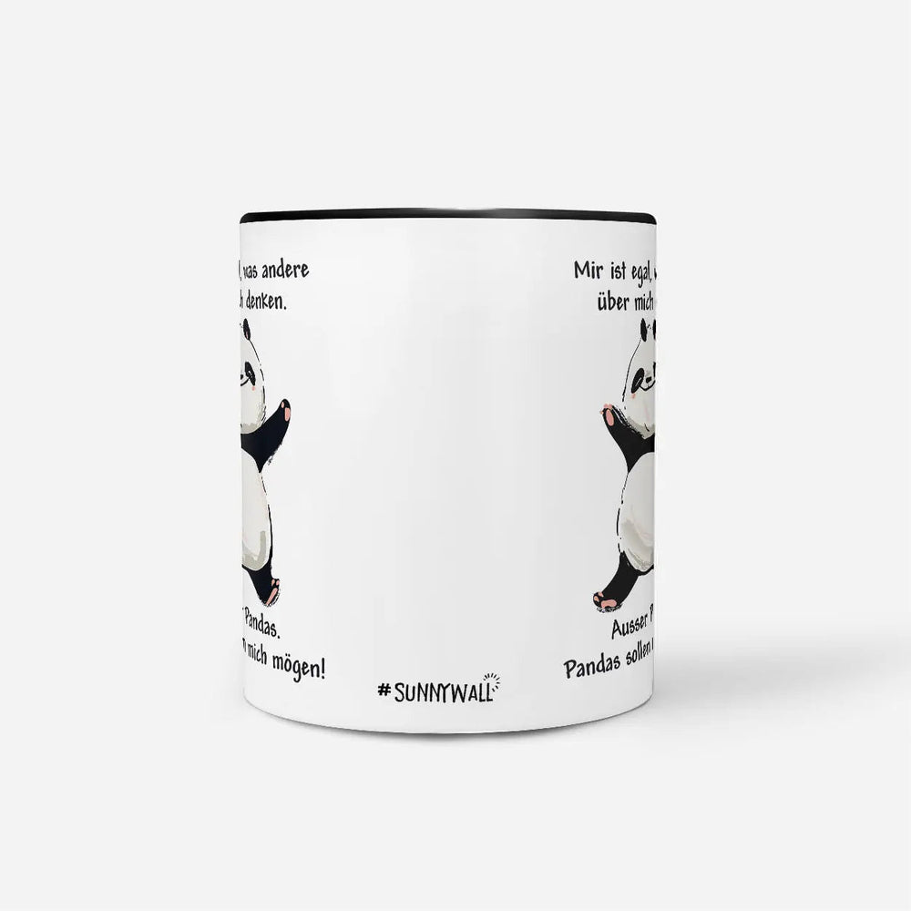 Panda Tasse Mir ist egal Spruch Kaffeetasse – Sunnywall Keramiktasse beidseitig bedruckt - Sunnywall - Individualität trifft Design