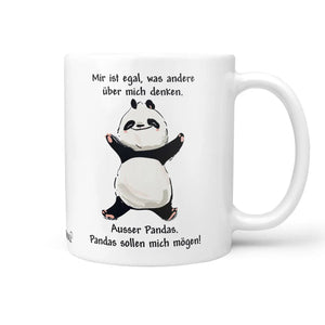 Panda Tasse Mir ist egal Spruch Kaffeetasse – Sunnywall Keramiktasse beidseitig bedruckt - Sunnywall - Individualität trifft Design