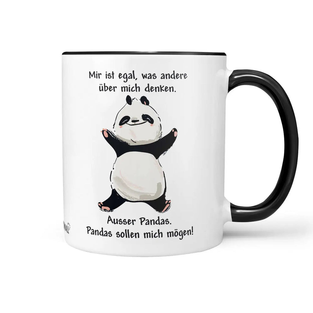 Panda Tasse Mir ist egal Spruch Kaffeetasse – Sunnywall Keramiktasse beidseitig bedruckt - Sunnywall - Individualität trifft Design