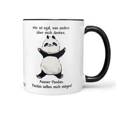 Panda Tasse Mir ist egal Spruch Kaffeetasse – Sunnywall Keramiktasse beidseitig bedruckt - Sunnywall - Individualität trifft Design