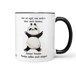 Panda Tasse Mir ist egal Spruch Kaffeetasse – Sunnywall Keramiktasse beidseitig bedruckt - Sunnywall - Individualität trifft Design