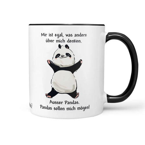 Panda Tasse Mir ist egal Spruch Kaffeetasse – Sunnywall Keramiktasse beidseitig bedruckt - Sunnywall - Individualität trifft Design