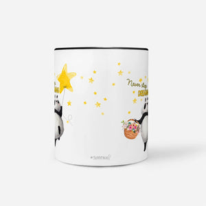 Panda Tasse mit Sternballon und Spruch Never stop dreaming - Sunnywall - Individualität trifft Design