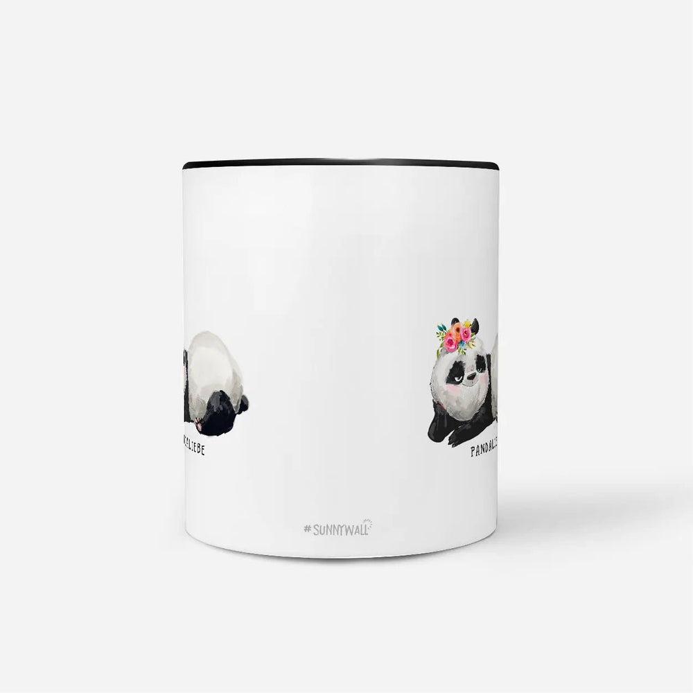 Panda Tasse Pandaliebe mit Blumenkranz Kaffeetasse - Sunnywall - Individualität trifft Design