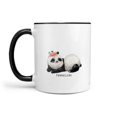 Panda Tasse Pandaliebe mit Blumenkranz Kaffeetasse - Sunnywall - Individualität trifft Design