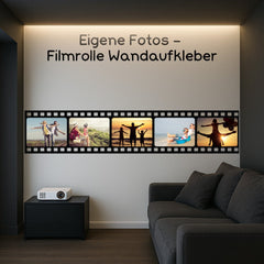 Personalisierbare Filmrolle Wandtattoo mit 5 Fotos gestalten - Sunnywall - Individualität trifft Design