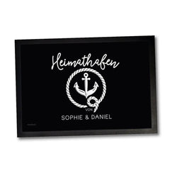 Personalisierte Fussmatte maritim Heimathafen mit Namen - Sunnywall - Individualität trifft Design