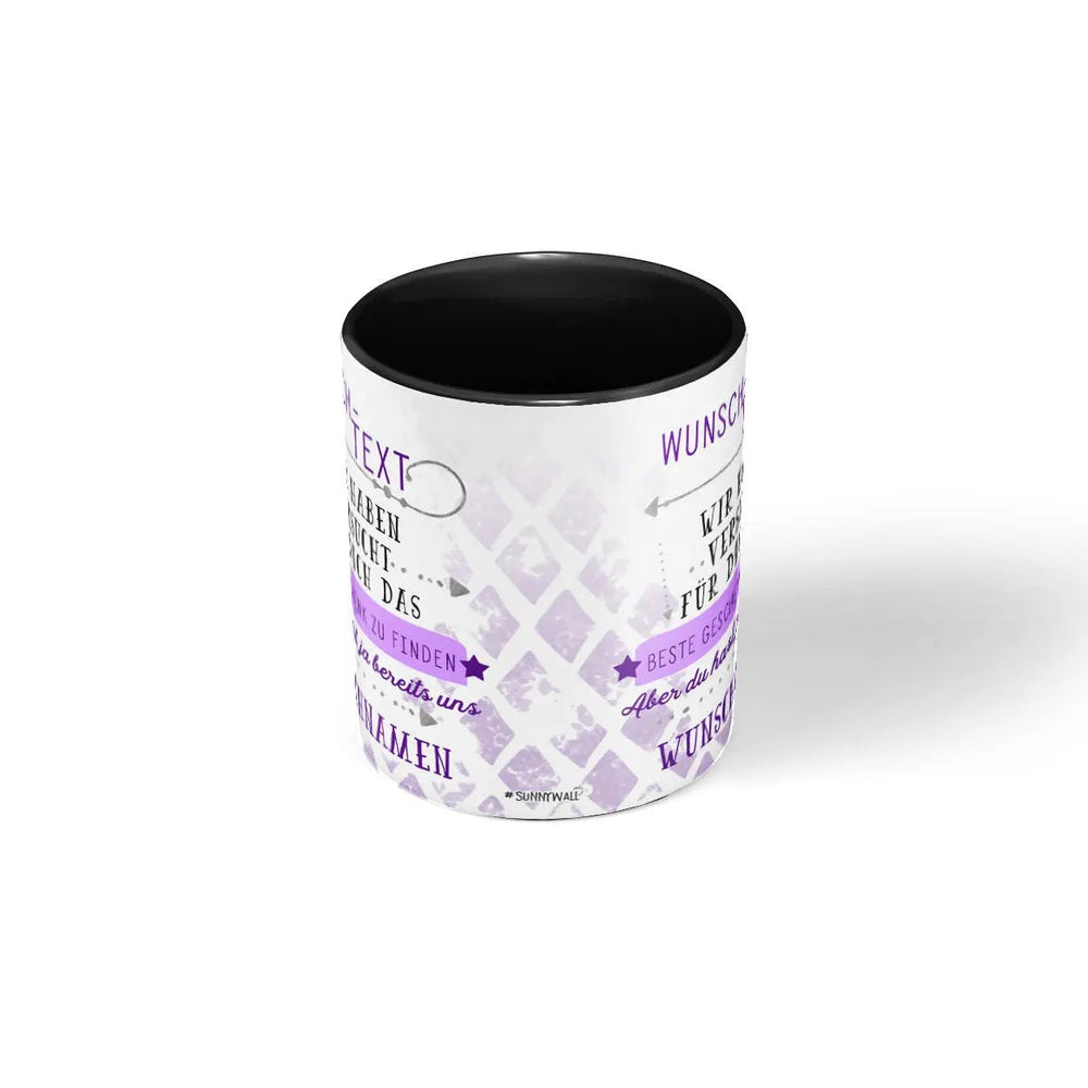 Personalisierte Geschenktasse mit Wunschtext und Namen - Sunnywall - Individualität trifft Design