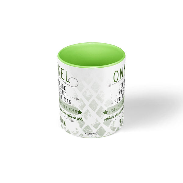 Personalisierte Tasse Geschenk für Onkel mit Wunschnamen grün - Sunnywall - Individualität trifft Design