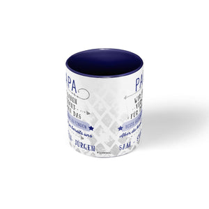 Personalisierte Tasse Geschenk für Papa mit Wunschnamen blau - Sunnywall - Individualität trifft Design