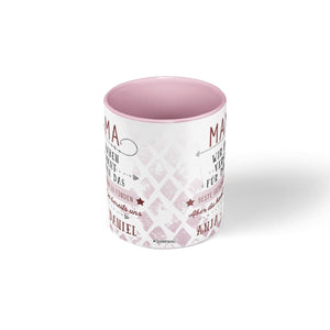 Personalisierte Tasse Geschenk Mama mit Wunschnamen rosa - Sunnywall - Individualität trifft Design