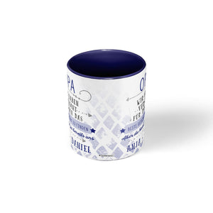 Personalisierte Tasse Geschenk Opa mit Wunschnamen blau - Sunnywall - Individualität trifft Design