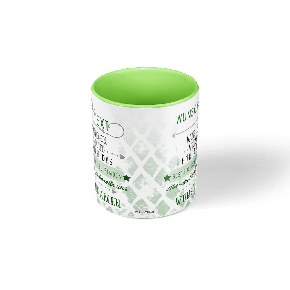 Personalisierte Tasse mit Namen – Geschenk mit Wunschtext in Grün - Sunnywall - Individualität trifft Design