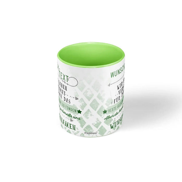 Personalisierte Tasse mit Namen – Geschenk mit Wunschtext in Grün - Sunnywall - Individualität trifft Design