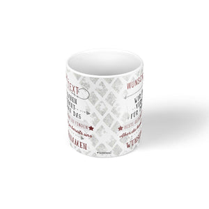 Personalisierte Tasse neutral Geschenkidee weiß mit Wunschtext und Namen - Sunnywall - Individualität trifft Design