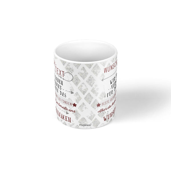Personalisierte Tasse neutral Geschenkidee weiß mit Wunschtext und Namen - Sunnywall - Individualität trifft Design