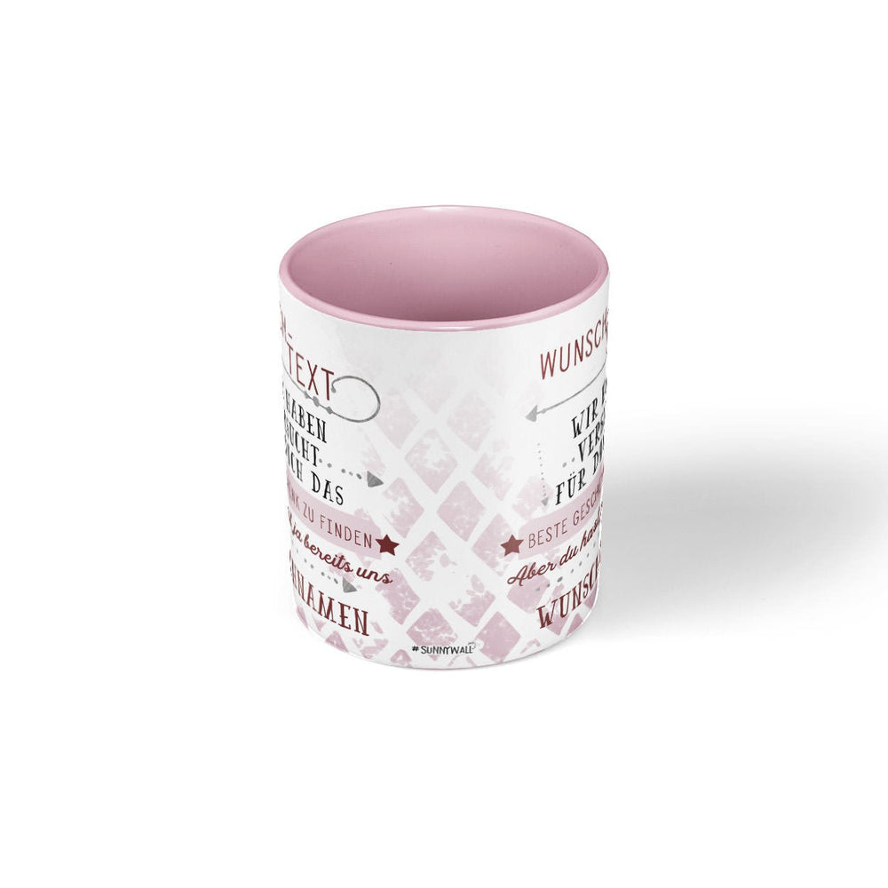 Personalisierte Tasse rosa Geschenk Spruch mit Wunschtext und Namen - Sunnywall - Individualität trifft Design