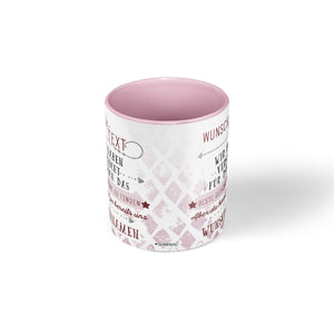 Personalisierte Tasse rosa Geschenk Spruch mit Wunschtext und Namen - Sunnywall - Individualität trifft Design