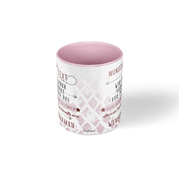 Personalisierte Tasse rosa Geschenk Spruch mit Wunschtext und Namen - Sunnywall - Individualität trifft Design