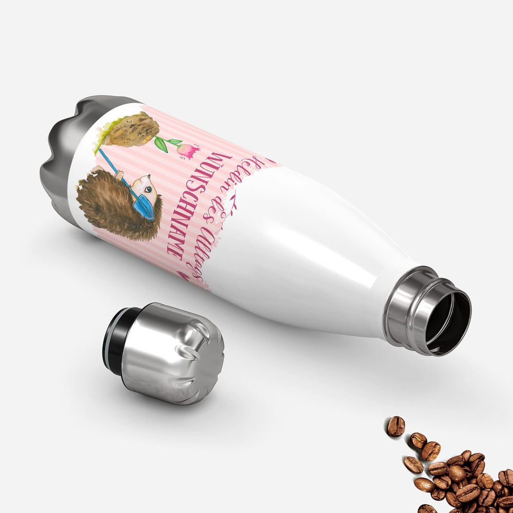 Personalisierte Thermosflasche 500ml Heldin des Alltags Igel Wunschname - Sunnywall - Individualität trifft Design