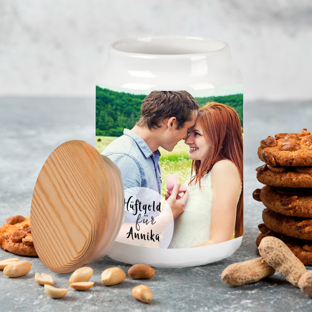 Personalisierte Vorratsdose mit Foto & Text - Keksdose bedrucken - Sunnywall - Individualität trifft Design
