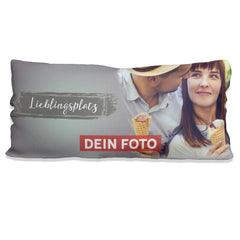 Personalisiertes Fotokissen Lieblingsplatz – Kissen 80x40 mit eigenem Foto - Sunnywall - Individualität trifft Design